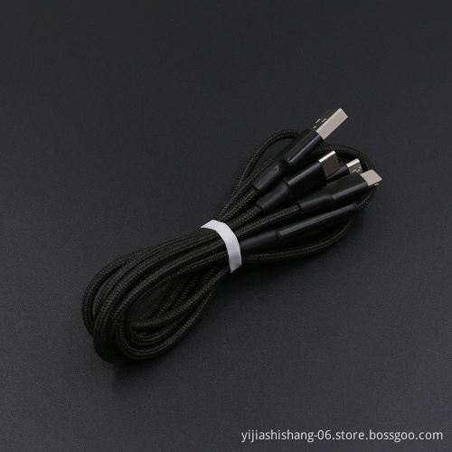 Yijiashishang Custom 120cm 3 in 1 Micro USB Type C Multi Connector Charger Cable